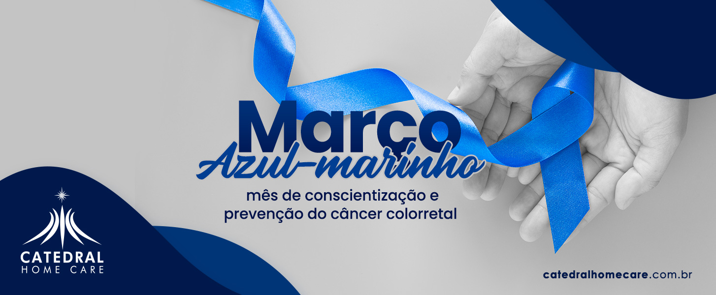 Março Azul marinho mês de conscientização e prevenção do câncer